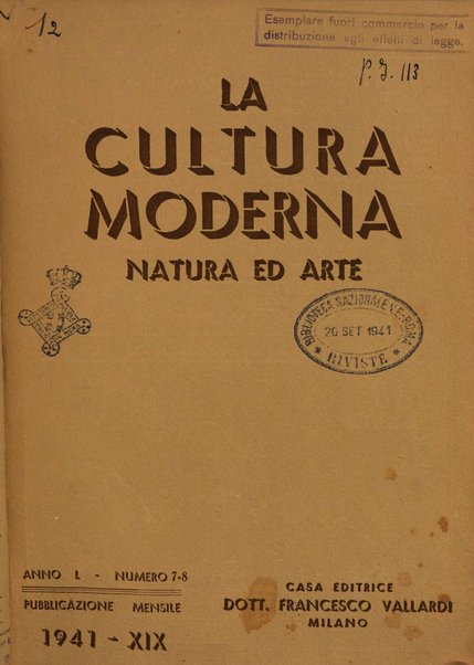 La cultura moderna rivista quindicinale illustrata