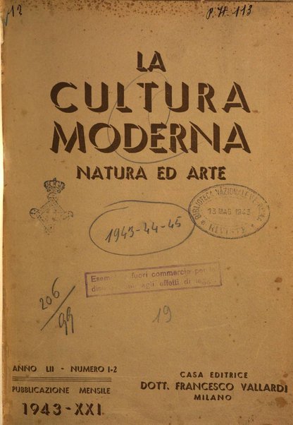 La cultura moderna rivista quindicinale illustrata