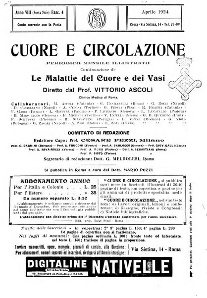 Cuore e circolazione periodico mensile illustrato