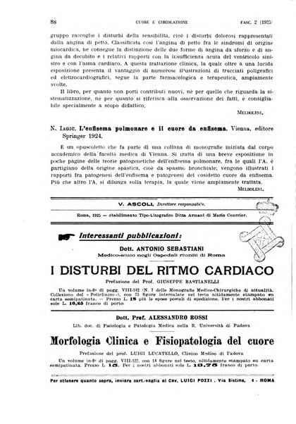 Cuore e circolazione periodico mensile illustrato