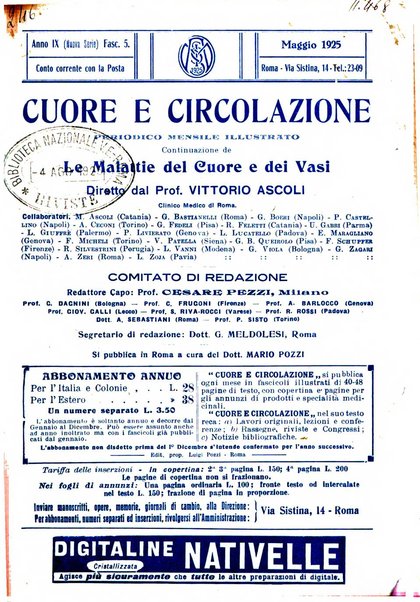 Cuore e circolazione periodico mensile illustrato