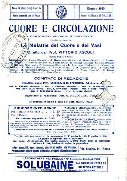 Cuore e circolazione periodico mensile illustrato