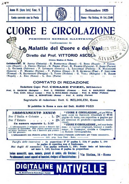 Cuore e circolazione periodico mensile illustrato