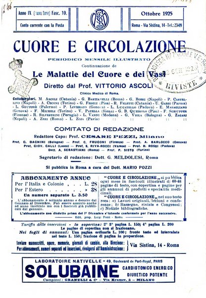 Cuore e circolazione periodico mensile illustrato