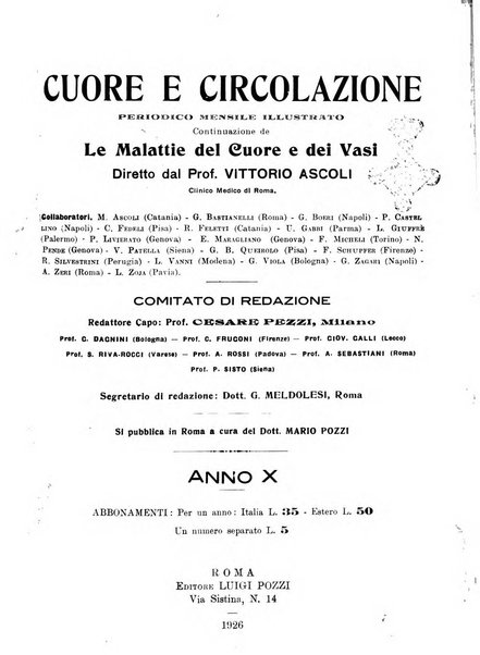 Cuore e circolazione periodico mensile illustrato