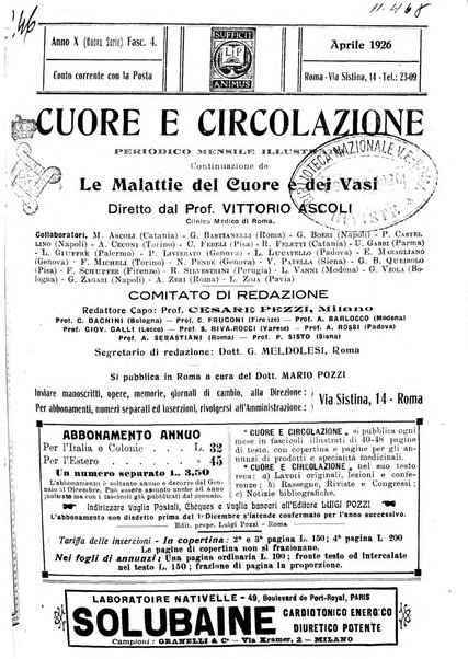 Cuore e circolazione periodico mensile illustrato