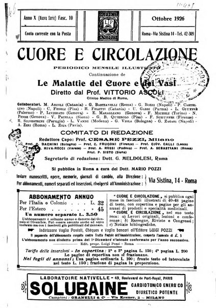 Cuore e circolazione periodico mensile illustrato