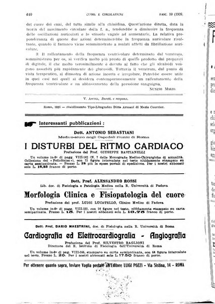 Cuore e circolazione periodico mensile illustrato