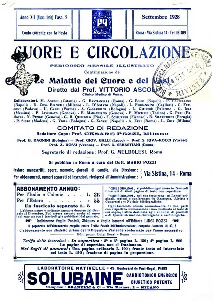 Cuore e circolazione periodico mensile illustrato