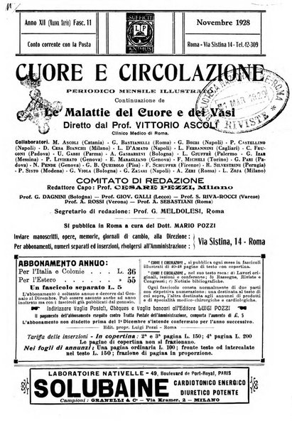 Cuore e circolazione periodico mensile illustrato