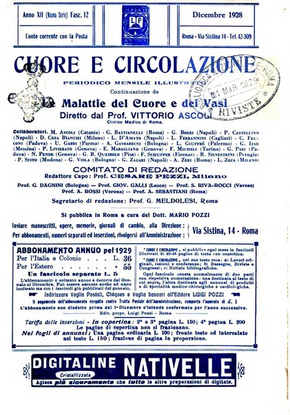 Cuore e circolazione periodico mensile illustrato