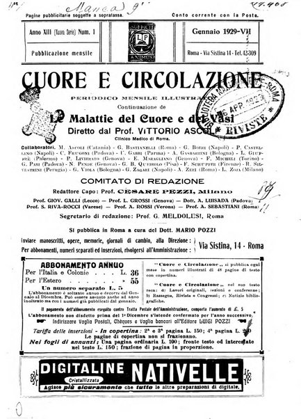 Cuore e circolazione periodico mensile illustrato