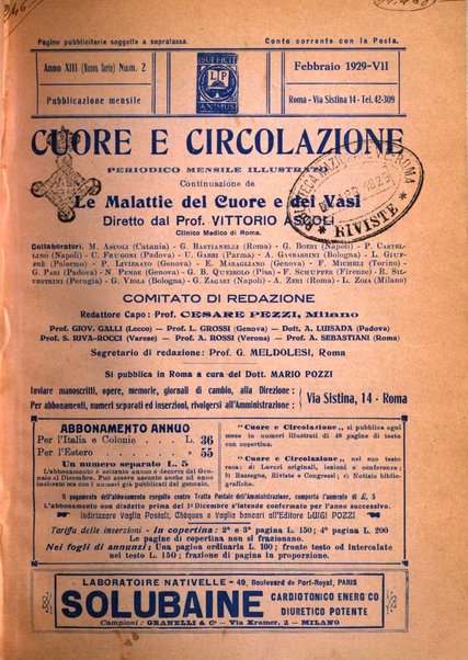 Cuore e circolazione periodico mensile illustrato