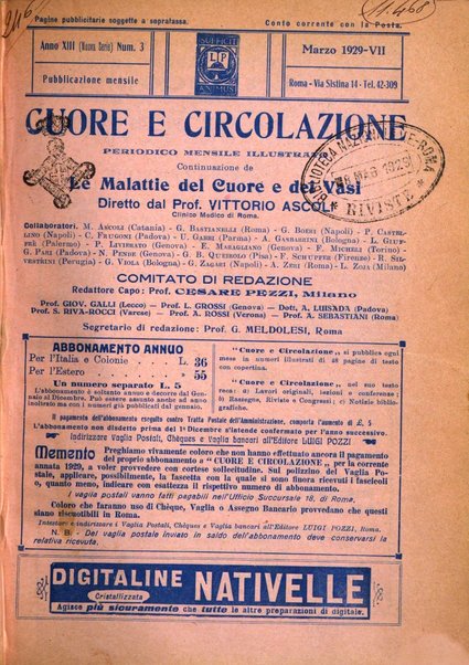 Cuore e circolazione periodico mensile illustrato