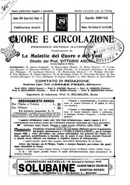 Cuore e circolazione periodico mensile illustrato