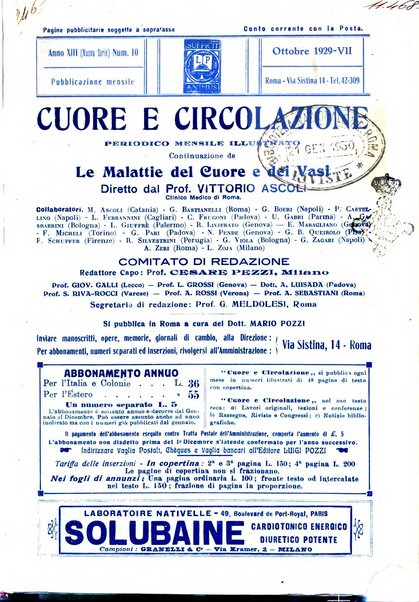 Cuore e circolazione periodico mensile illustrato