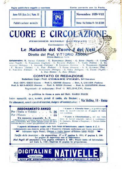 Cuore e circolazione periodico mensile illustrato