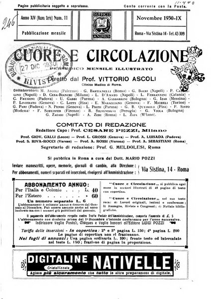 Cuore e circolazione periodico mensile illustrato