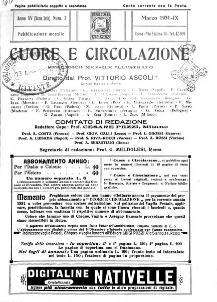 Cuore e circolazione periodico mensile illustrato