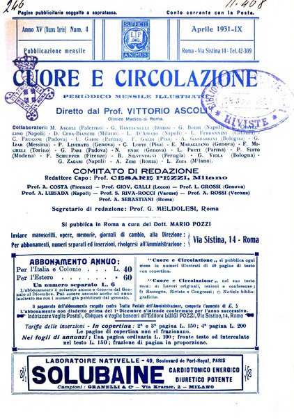 Cuore e circolazione periodico mensile illustrato