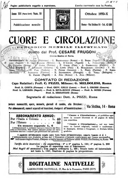 Cuore e circolazione periodico mensile illustrato