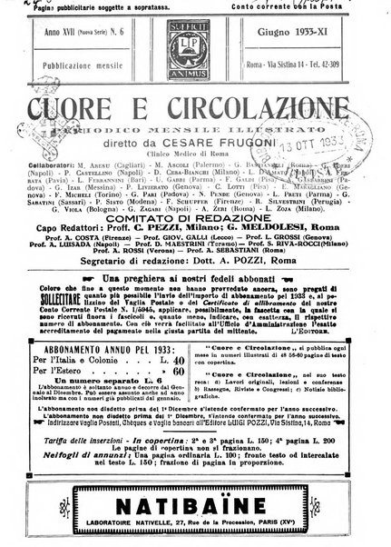 Cuore e circolazione periodico mensile illustrato