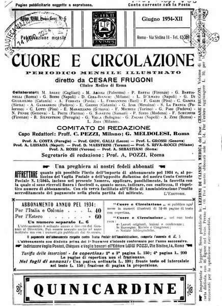 Cuore e circolazione periodico mensile illustrato