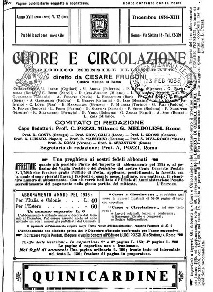 Cuore e circolazione periodico mensile illustrato