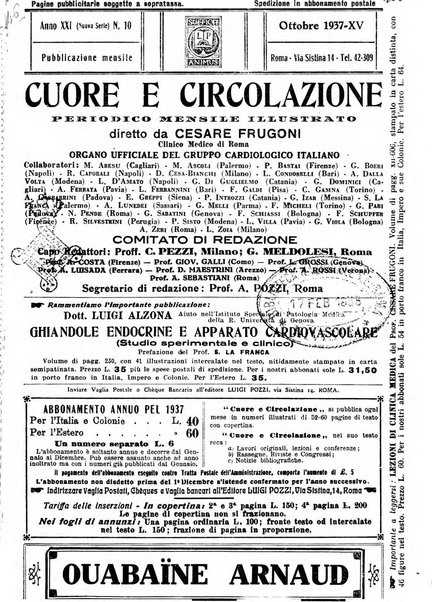 Cuore e circolazione periodico mensile illustrato