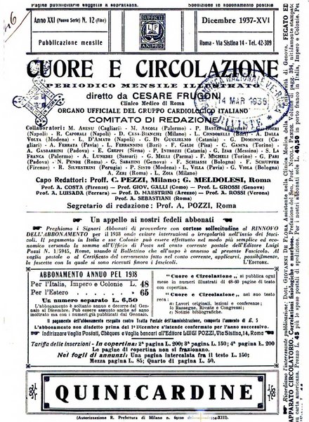 Cuore e circolazione periodico mensile illustrato