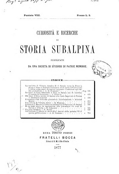 Curiosita e ricerche di storia subalpina