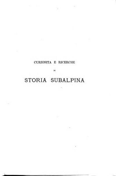 Curiosita e ricerche di storia subalpina