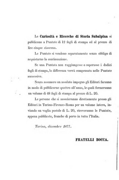 Curiosita e ricerche di storia subalpina