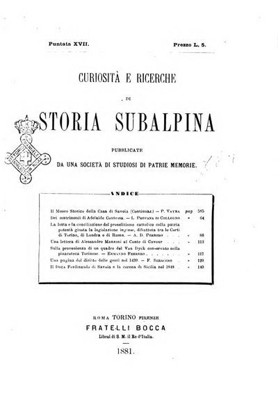 Curiosita e ricerche di storia subalpina