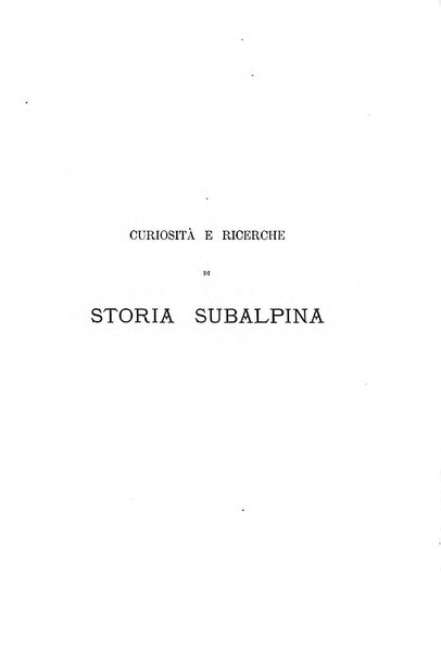 Curiosita e ricerche di storia subalpina