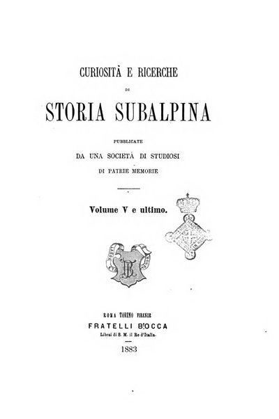 Curiosita e ricerche di storia subalpina