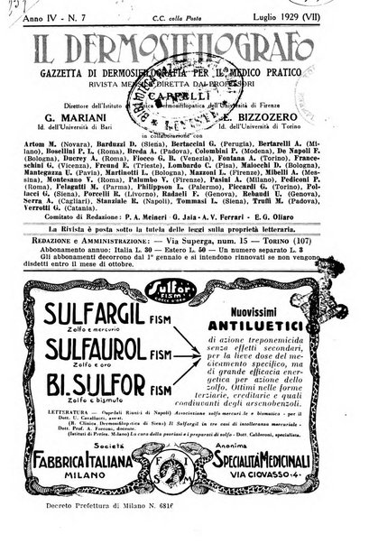 Il dermosifilografo gazzetta di dermosifilografia per il medico pratico