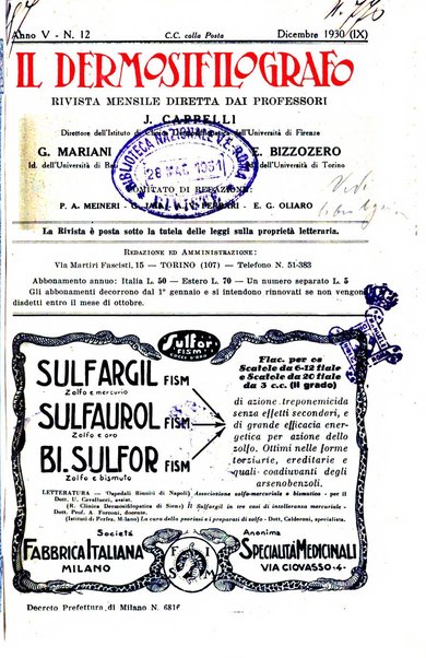 Il dermosifilografo gazzetta di dermosifilografia per il medico pratico