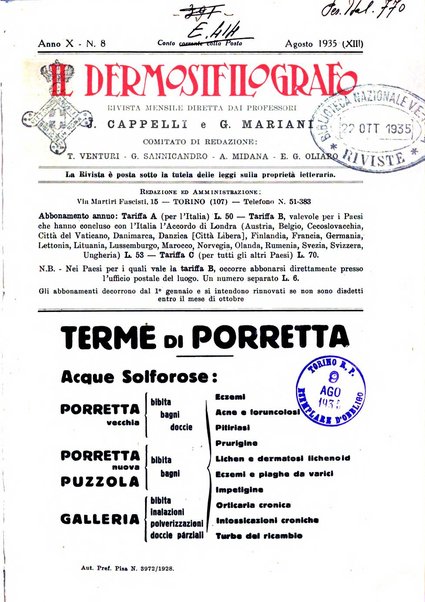 Il dermosifilografo gazzetta di dermosifilografia per il medico pratico