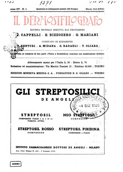 Il dermosifilografo gazzetta di dermosifilografia per il medico pratico