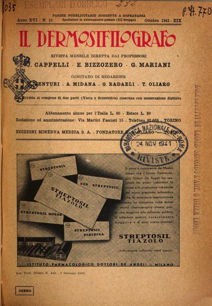 Il dermosifilografo gazzetta di dermosifilografia per il medico pratico