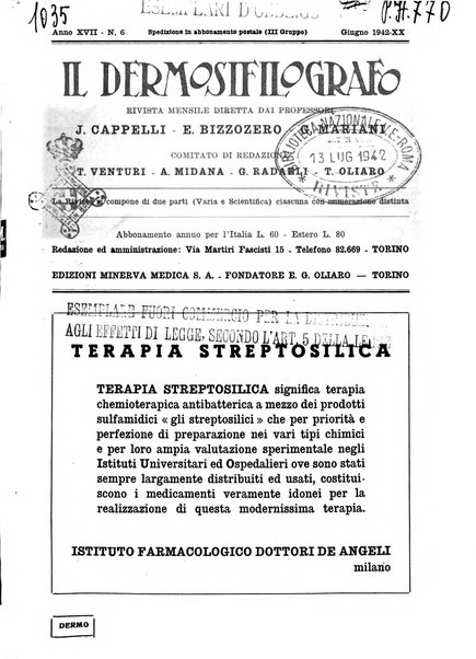 Il dermosifilografo gazzetta di dermosifilografia per il medico pratico