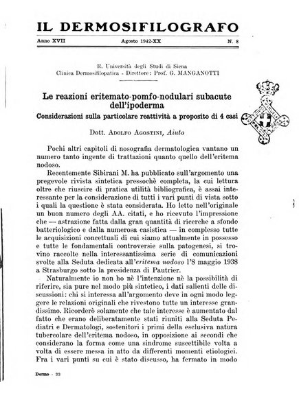 Il dermosifilografo gazzetta di dermosifilografia per il medico pratico