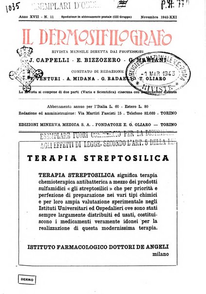 Il dermosifilografo gazzetta di dermosifilografia per il medico pratico