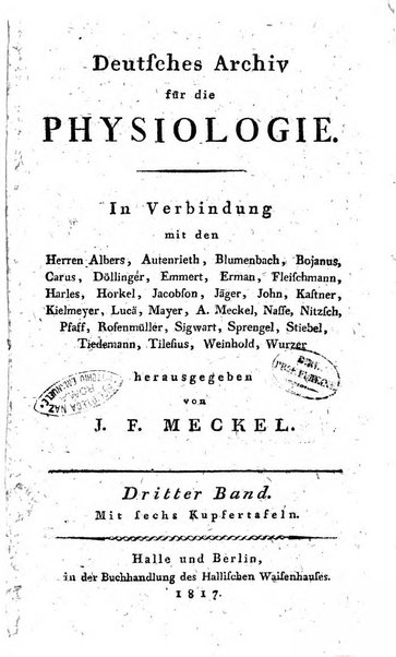 Deutsches Archiv fur die Physiologie