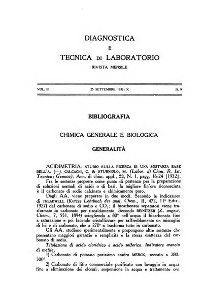 Diagnostica e tecnica di laboratorio rivista mensile