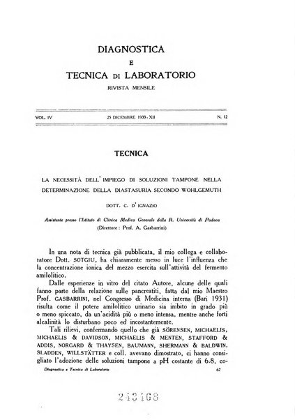 Diagnostica e tecnica di laboratorio rivista mensile