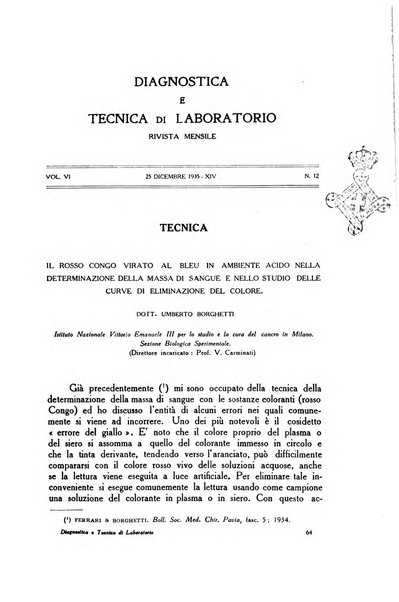 Diagnostica e tecnica di laboratorio rivista mensile