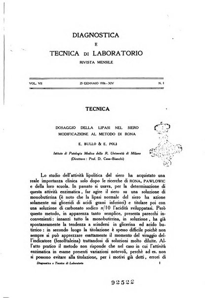 Diagnostica e tecnica di laboratorio rivista mensile