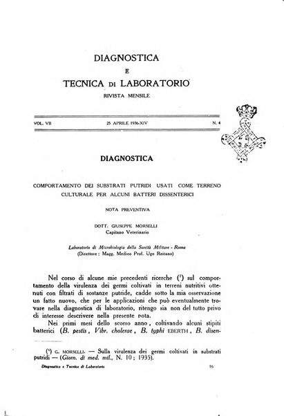 Diagnostica e tecnica di laboratorio rivista mensile